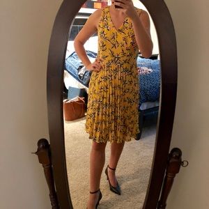 Banana Republic Pleated Yellow Dress